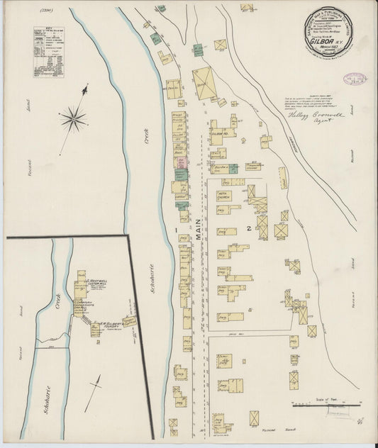 Sanborn Fire Insurance Map from Gilboa, Schoharie County, New York (1887), Sheet #0001 - Historic Sanborn Fire Insurance Map Print, vintage old map wall art, antique decor, genealogy gift, New York New York map