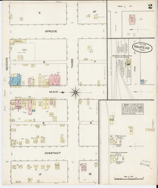 Sanborn Fire Insurance Map from Halstead, Harvey County, Kansas (1884), Sheet #0002 - Historic Sanborn Fire Insurance Map Print, vintage old map wall art, antique decor, genealogy gift, Kansas Kansas map