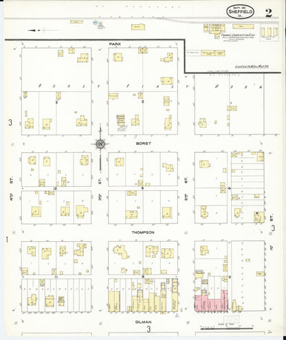 Sanborn Fire Insurance Map from Sheffield, Franklin County, Iowa (1911), Sheet #0002 - Historic Sanborn Fire Insurance Map Print, vintage old map wall art