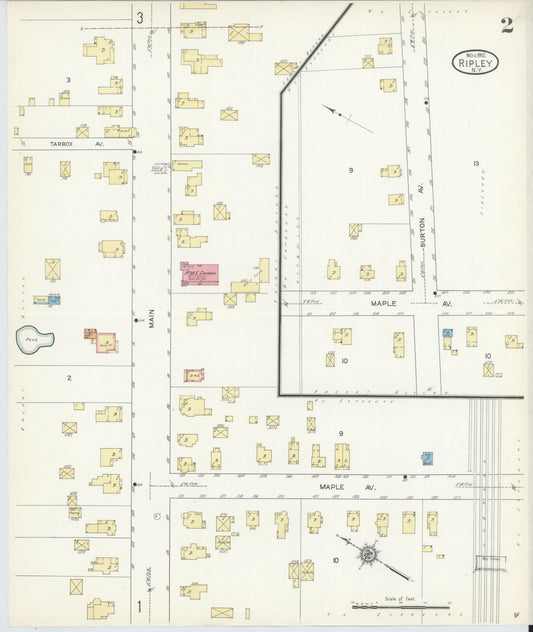 Sanborn Fire Insurance Map from Ripley, Chautauqua County, New York (1912), Sheet #0002 - Historic Sanborn Fire Insurance Map Print, vintage old map wall art, antique decor, genealogy gift, New York New York map