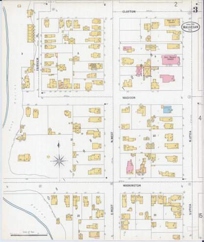 Sanborn Fire Insurance Map from Waukegan, Lake County, Illinois (1900), Sheet #0003 - Complete Map Set gallery image, historic Sanborn map, vintage wall art, Illinois Illinois