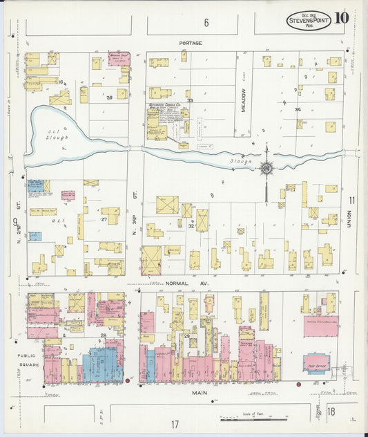 Sanborn Fire Insurance Map from Stevens Point, Portage County, Wisconsin (1912), Sheet #0010 - Historic Sanborn Fire Insurance Map Print, vintage old map wall art, antique decor, genealogy gift, Wisconsin Wisconsin map