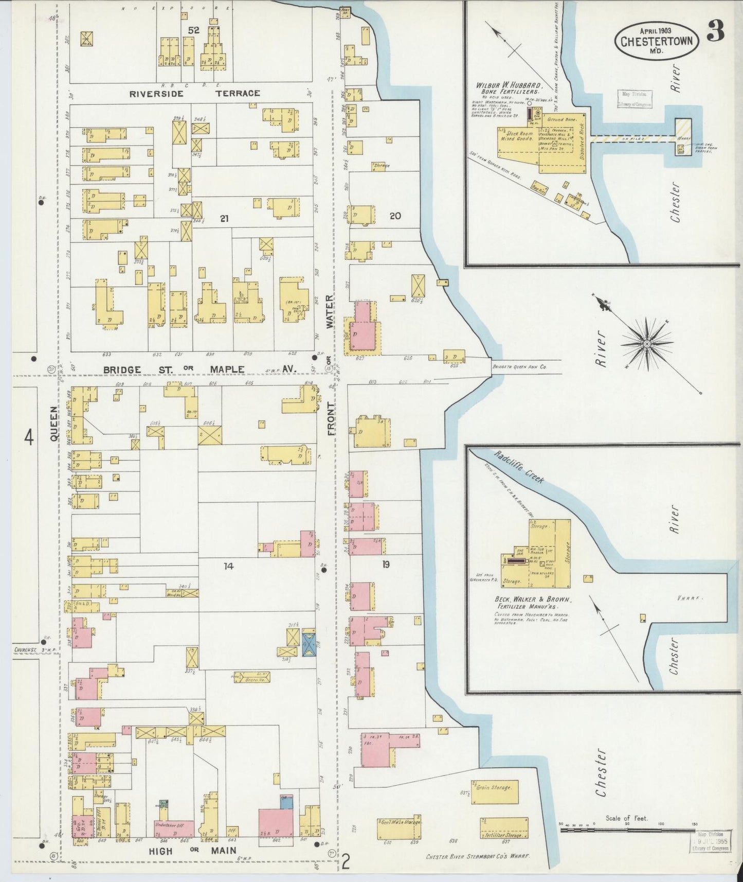 Kent, Maryland - 1903 - Sanborn Fire Insurance Map, Sheet #0003 - Historic Sanborn Fire Insurance Map Print, Kent Maryland 1903 0003 vintage old map wall art