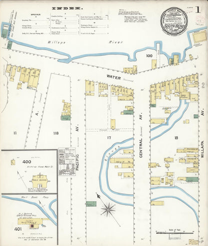 Sanborn Fire Insurance Map from South Bend, Pacific County, Washington (1894), Sheet #0001 - Complete Map Set gallery image, historic Sanborn map, vintage wall art, Washington Washington