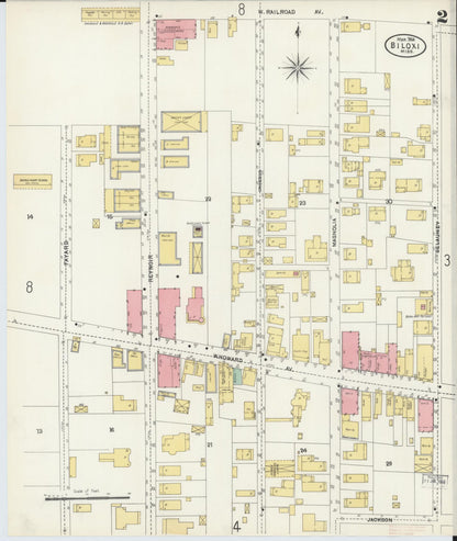 Sanborn Fire Insurance Map from Biloxi, Harrison County, Mississippi (1904), Sheet #0002 - Complete Map Set gallery image, historic Sanborn map, vintage wall art, Mississippi Mississippi