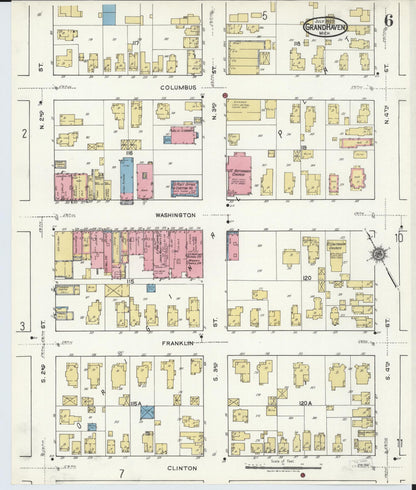 Sanborn Fire Insurance Map from Grand Haven, Ottawa County, Michigan (1920), Sheet #0006 - Complete Map Set gallery image, historic Sanborn map, vintage wall art, Michigan Michigan