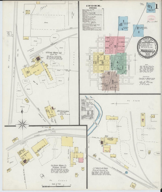 Sanborn Fire Insurance Map from Paragould, Greene County, Arkansas. (1894) – Historic Sanborn Fire Insurance Map Print