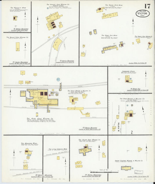 Sanborn Fire Insurance Map from Victor, Teller County, Colorado (1908), Sheet #0017 - Historic Sanborn Fire Insurance Map Print, vintage old map wall art, antique decor, genealogy gift, Colorado Colorado map