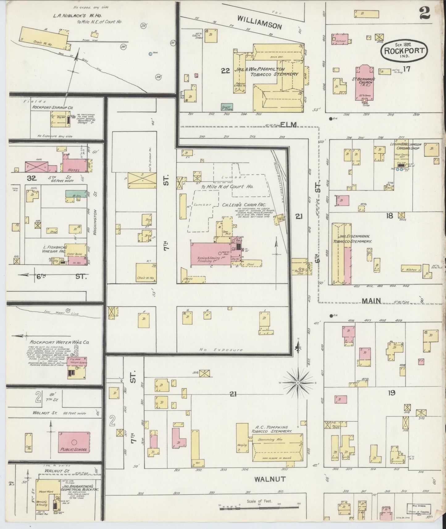 Sanborn Fire Insurance Map from Rockport, Spencer County, Indiana (1892), Sheet #0002 - Complete Map Set gallery image, historic Sanborn map, vintage wall art, Indiana Indiana