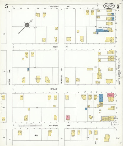 Sanborn Fire Insurance Map from Berlin, Camden County, New Jersey (1923), Sheet #0005 - Complete Map Set gallery image, historic Sanborn map, vintage wall art, New Jersey New Jersey
