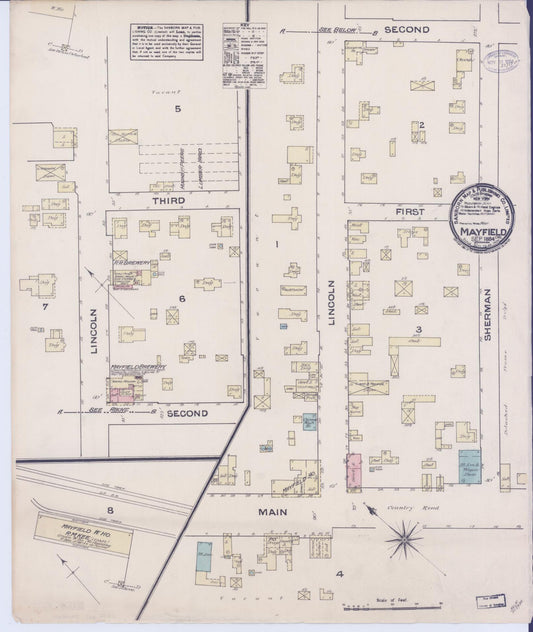 Sanborn Fire Insurance Map from Mayfield, Santa Clara County, California (1884), Sheet #0001 - Historic Sanborn Fire Insurance Map Print, vintage old map wall art, antique decor, genealogy gift, California California map
