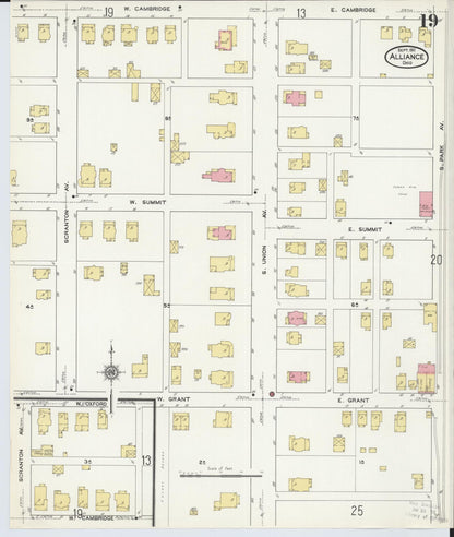 Sanborn Fire Insurance Map from Alliance, Stark County, Ohio (1911), Sheet #0019 - Complete Map Set gallery image, historic Sanborn map, vintage wall art, Ohio Ohio