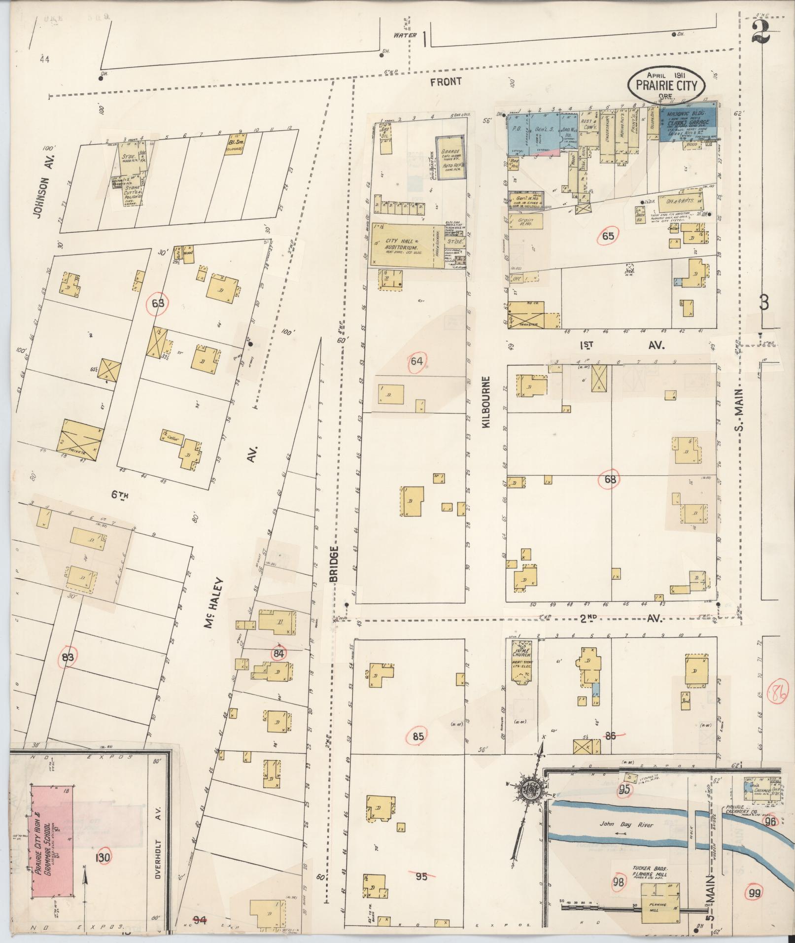 87654 Map Sanborn Fire Insurance Map from Prairie City, Grant County, Oregon ...