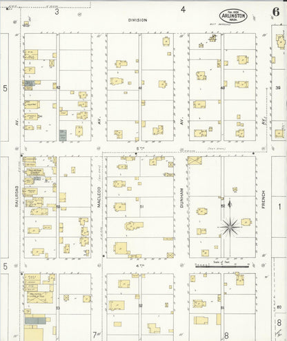 Sanborn Fire Insurance Map from Arlington, Snohomish County, Washington (1909), Sheet #0006 - Complete Map Set gallery image, historic Sanborn map, vintage wall art, Washington Washington