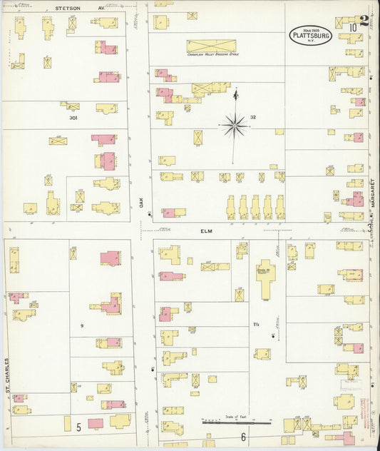 Sanborn Fire Insurance Map from Plattsburg, Clinton County, New York (1909), Sheet #0001 - Complete Map Set gallery image, historic Sanborn map, vintage wall art, New York New York