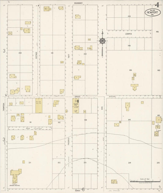 Sanborn Fire Insurance Map from Newport, Lincoln County, Oregon (1919), Sheet #0004 - Historic Sanborn Fire Insurance Map Print, vintage old map wall art, antique decor, genealogy gift, Oregon Oregon map