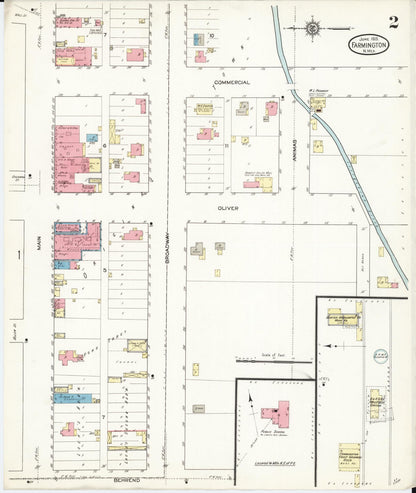 Sanborn Fire Insurance Map from Farmington, San Juan County, New Mexico (1913), Sheet #0002 - Complete Map Set gallery image, historic Sanborn map, vintage wall art, New Mexico New Mexico