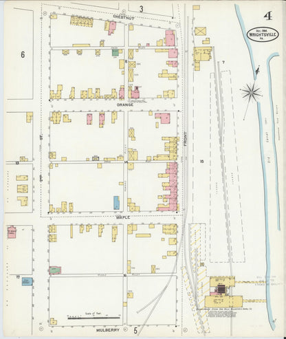 Sanborn Fire Insurance Map from Wrightsville, York County, Pennsylvania (1904), Sheet #0004 - Historic Sanborn Fire Insurance Map Print, vintage old map wall art, antique decor, genealogy gift, Pennsylvania Pennsylvania map