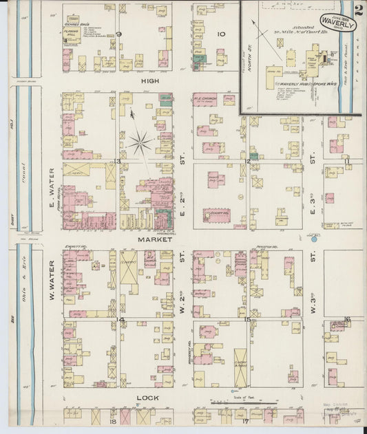 Sanborn Fire Insurance Map from Waverly, Pike County, Ohio (1885), Sheet #0002 - Historic Sanborn Fire Insurance Map Print, vintage old map wall art, antique decor, genealogy gift, Ohio Ohio map