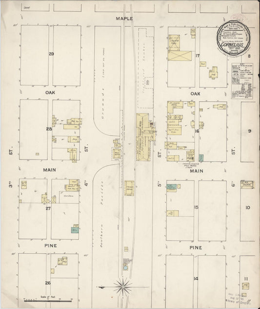 Sanborn Fire Insurance Map from Cornelius, Washington County, Oregon (1888), Sheet #0001 - Historic Sanborn Fire Insurance Map Print, vintage old map wall art, antique decor, genealogy gift, Oregon Oregon map