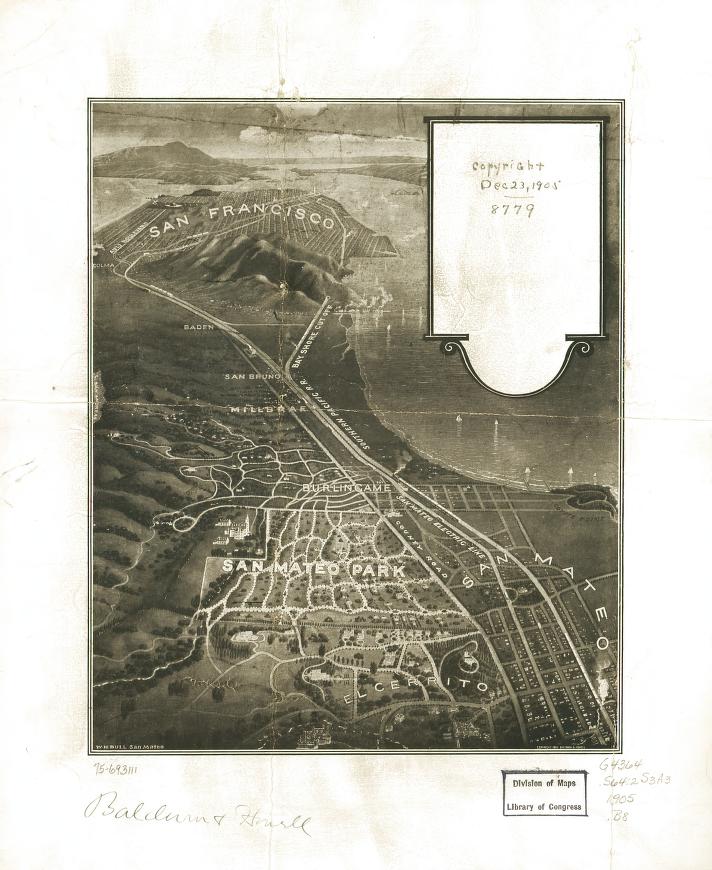 [San Mateo Park. (1905) – Historic Bird’s-Eye View Panorama Print