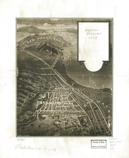 [San Mateo Park. (1905) – Historic Bird’s-Eye View Panorama Print