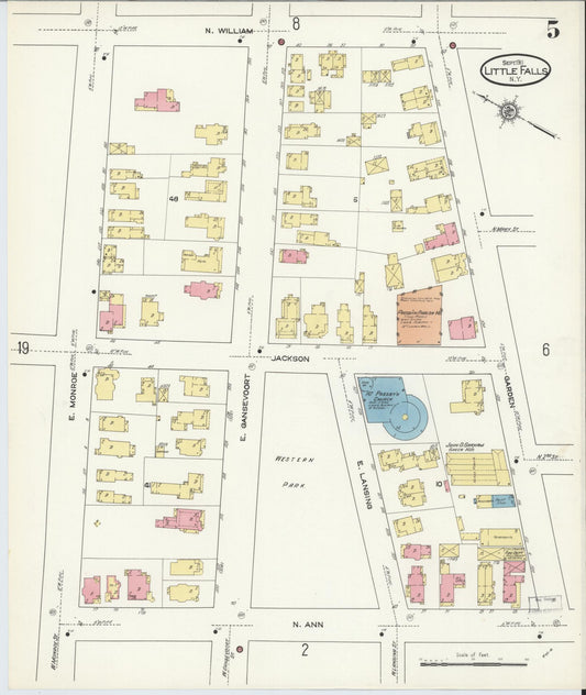 Sanborn Fire Insurance Map from Little Falls, Herkimer County, New York (1911), Sheet #0005 - Historic Sanborn Fire Insurance Map Print, vintage old map wall art, antique decor, genealogy gift, New York New York map