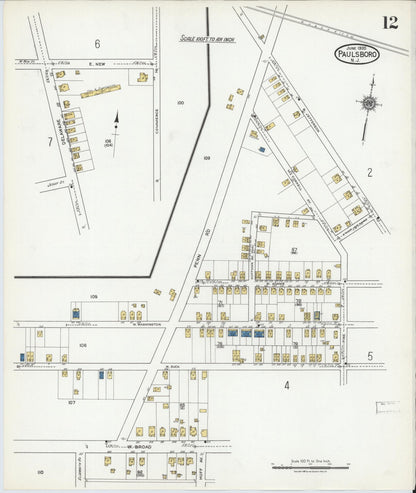 Sanborn Fire Insurance Map from Paulsboro, Gloucester County, New Jersey (1920), Sheet #0012 - Historic Sanborn Fire Insurance Map Print, vintage old map wall art, antique decor, genealogy gift, New Jersey New Jersey map