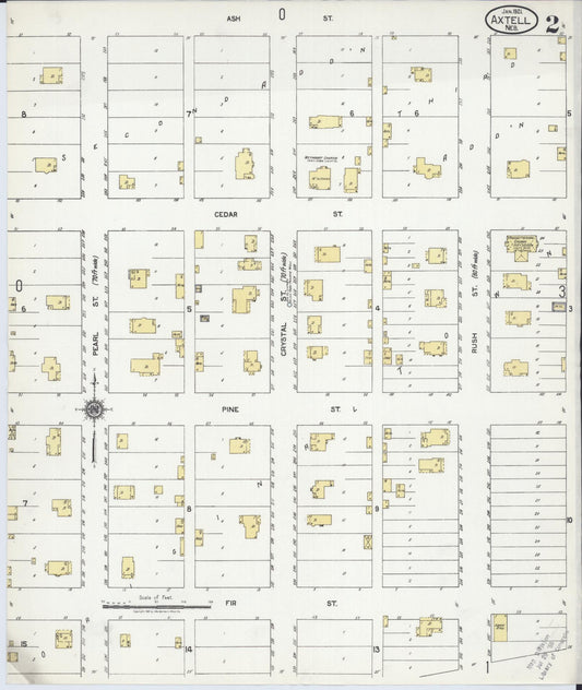 Sanborn Fire Insurance Map from Axtell, Kearney County, Nebraska (1921), Sheet #0002 - Historic Sanborn Fire Insurance Map Print, vintage old map wall art, antique decor, genealogy gift, Nebraska Nebraska map
