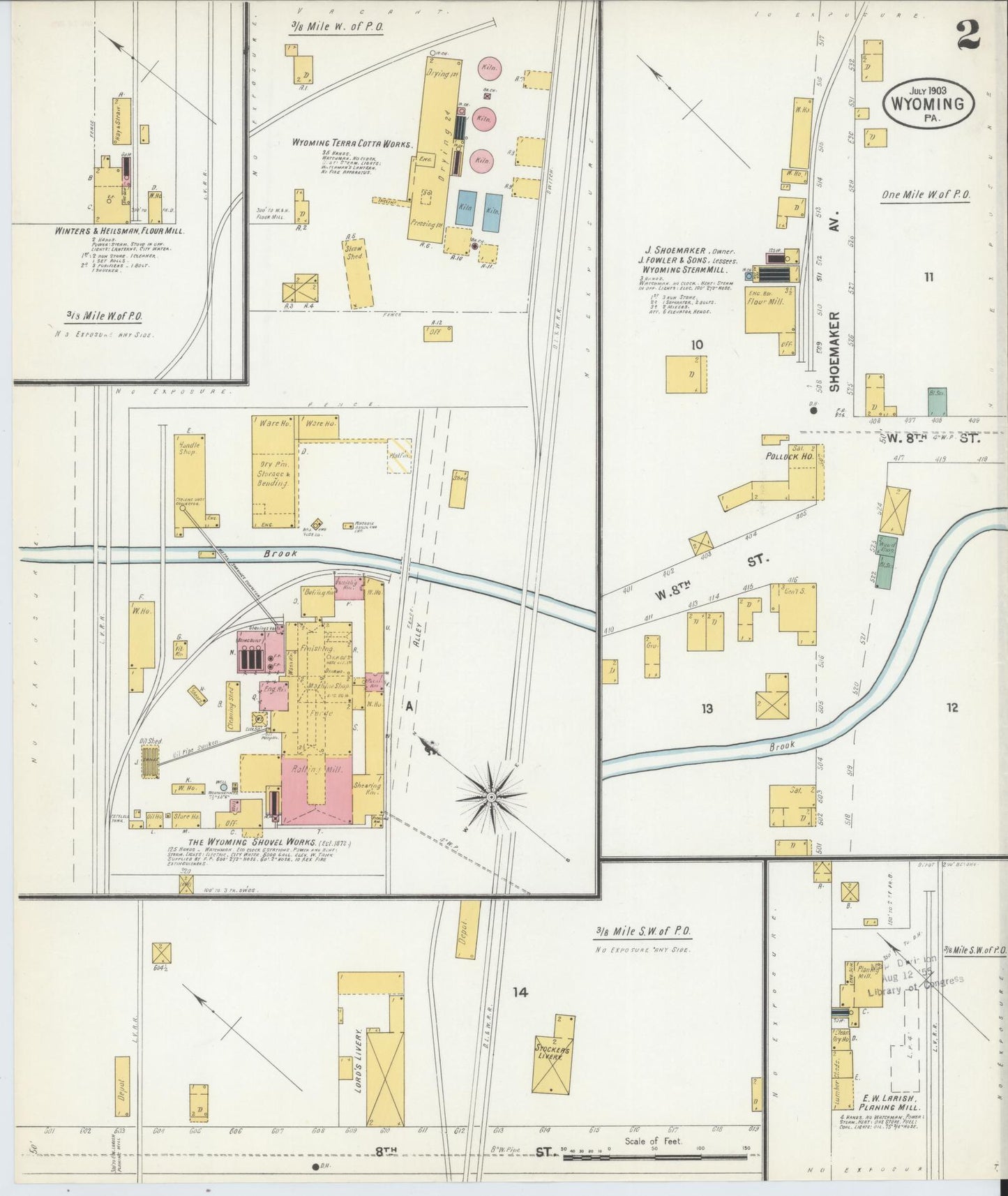 Sanborn Fire Insurance Map from Wyoming, Luzerne County, Pennsylvania (1903), Sheet #0002 - Complete Map Set gallery image, historic Sanborn map, vintage wall art, Pennsylvania Pennsylvania