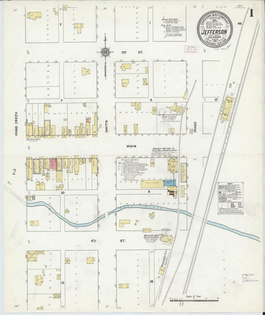 Sanborn Fire Insurance Map from Jefferson, Grant County, Oklahoma (1911), Sheet #0001 - Historic Sanborn Fire Insurance Map Print, vintage old map wall art, antique decor, genealogy gift, Oklahoma Oklahoma map