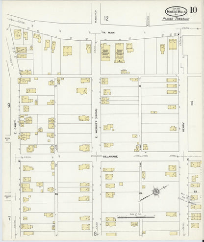 Sanborn Fire Insurance Map from Miners Mills, Luzerne County, Pennsylvania (1911), Sheet #0010 - Historic Sanborn Fire Insurance Map Print, vintage old map wall art, antique decor, genealogy gift, Pennsylvania Pennsylvania map