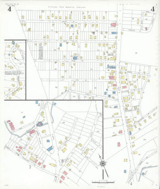 Sanborn Fire Insurance Map from Oak Hill, Fayette County, West Virginia (1942), Sheet #0004 - Historic Sanborn Fire Insurance Map Print, vintage old map wall art, antique decor, genealogy gift, West Virginia West Virginia map