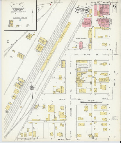 Sanborn Fire Insurance Map from Bartlesville, Washington County, Oklahoma (1915), Sheet #0006 - Complete Map Set gallery image, historic Sanborn map, vintage wall art, Oklahoma Oklahoma