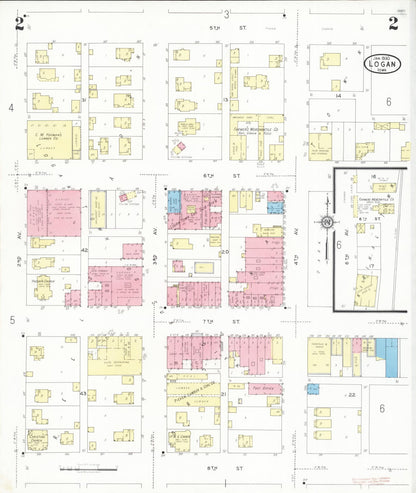 Sanborn Fire Insurance Map from Logan, Harrison County, Iowa (1930), Sheet #0002 - Historic Sanborn Fire Insurance Map Print