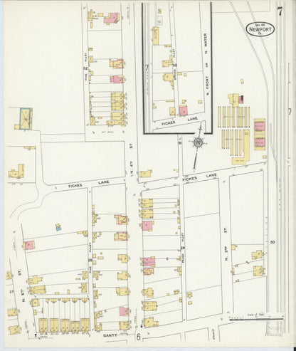 Sanborn Fire Insurance Map from Newport, Perry County, Pennsylvania (1911), Sheet #0007 - Complete Map Set gallery image, historic Sanborn map, vintage wall art, Pennsylvania Pennsylvania