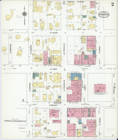 Sanborn Fire Insurance Map from Robinson, Crawford County, Illinois (1910), Sheet #0002 - Complete Map Set gallery image, historic Sanborn map, vintage wall art, Illinois Illinois