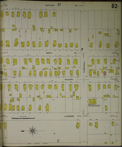 Sanborn Fire Insurance Map from Jackson, Jackson County, Michigan (1907), Sheet #0082 - Complete Map Set gallery image, historic Sanborn map, vintage wall art, Michigan Michigan