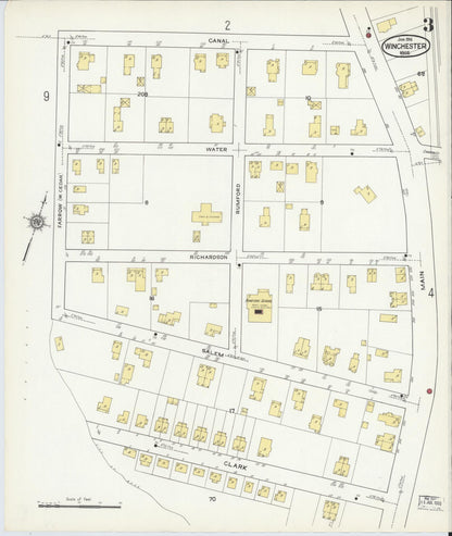 Sanborn Fire Insurance Map from Winchester, Middlesex County, Massachusetts (1916), Sheet #0003 - Complete Map Set gallery image, historic Sanborn map, vintage wall art, Massachusetts Massachusetts