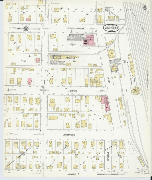 Sanborn Fire Insurance Map from Montpelier, Williams County, Ohio (1910), Sheet #0006 - Historic Sanborn Fire Insurance Map Print, vintage old map wall art, antique decor, genealogy gift, Ohio Ohio map