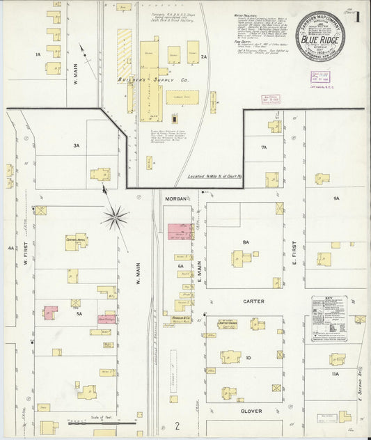 Sanborn Fire Insurance Map from Blue Ridge, Fannin County, Georgia. (1909) – Historic Sanborn Fire Insurance Map Print