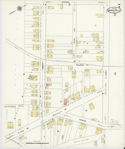Sanborn Fire Insurance Map from Miners Mills, Luzerne County, Pennsylvania (1911), Sheet #0007 - Historic Sanborn Fire Insurance Map Print, vintage old map wall art, antique decor, genealogy gift, Pennsylvania Pennsylvania map