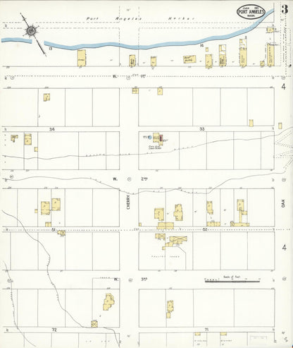 Sanborn Fire Insurance Map from Port Angeles, Clallam County, Washington (1911), Sheet #0003 - Complete Map Set gallery image, historic Sanborn map, vintage wall art, Washington Washington
