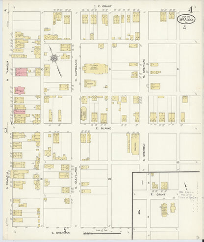 Sanborn Fire Insurance Map from McAdoo, Schuylkill County, Pennsylvania (1912), Sheet #0004 - Historic Sanborn Fire Insurance Map Print, vintage old map wall art, antique decor, genealogy gift, Pennsylvania Pennsylvania map