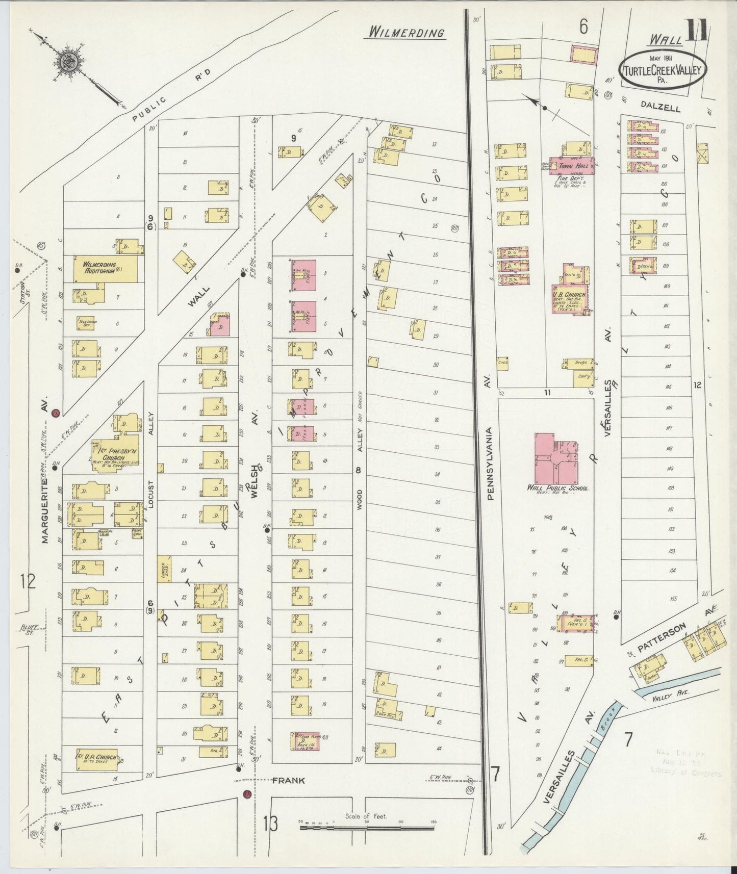 Sanborn Fire Insurance Map from Turtle Creek Valley, Allegheny County, Pennsylvania (1911), Sheet #0011 - Complete Map Set gallery image, historic Sanborn map, vintage wall art, Pennsylvania Pennsylvania