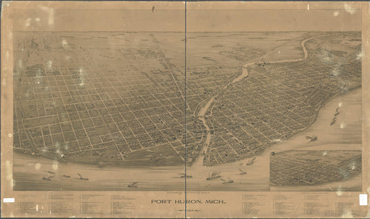 Port Huron, Mich. 1894. (1894) – Historic Bird’s-Eye View Panorama Print