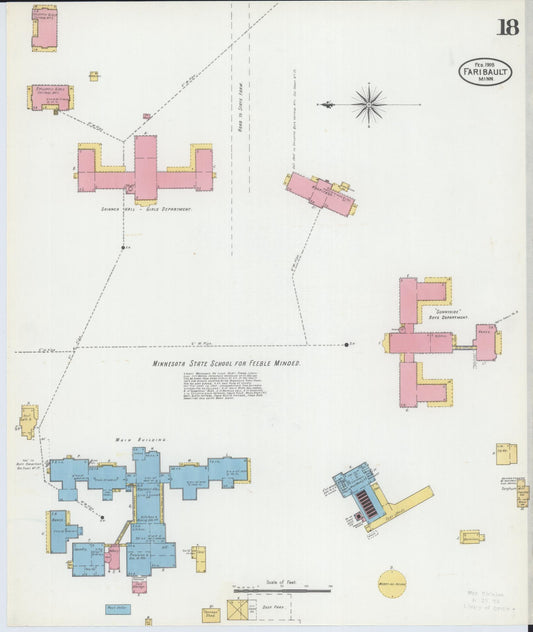 Sanborn Fire Insurance Map from Faribault, Rice County, Minnesota (1905), Sheet #0018 - Historic Sanborn Fire Insurance Map Print, vintage old map wall art, antique decor, genealogy gift, Minnesota Minnesota map