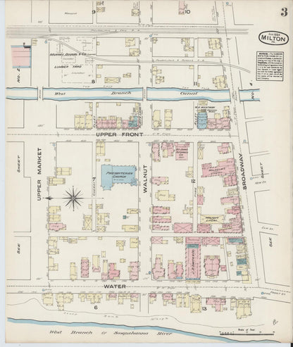 Sanborn Fire Insurance Map from Milton, Northumberland County, Pennsylvania (1884), Sheet #0003 - Complete Map Set gallery image, historic Sanborn map, vintage wall art, Pennsylvania Pennsylvania