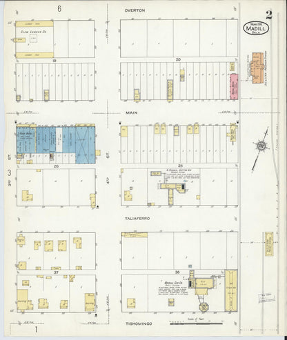 Sanborn Fire Insurance Map from Madill, Marshall County, Oklahoma (1916), Sheet #0002 - Complete Map Set gallery image, historic Sanborn map, vintage wall art, Oklahoma Oklahoma