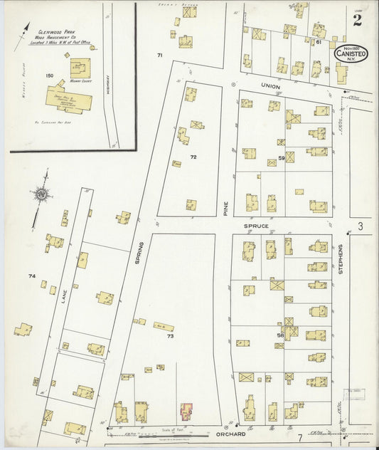 Sanborn Fire Insurance Map from Canisteo, Steuben County, New York (1920), Sheet #0002 - Historic Sanborn Fire Insurance Map Print, vintage old map wall art, antique decor, genealogy gift, New York New York map